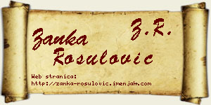 Žanka Rošulović vizit kartica